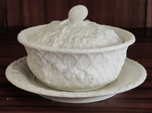 Parian ware porcelain butter - parian,