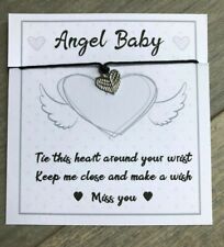 Angel Baby Wish Bracelet Gift Charm Wings Heart Remembrance Pregnancy Loss Baby