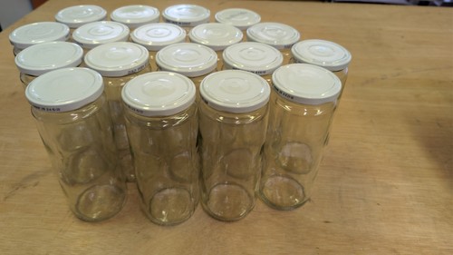 Tall jam jars with - jars, lids