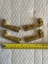 Four Pairs Solid Brass Cranked Pivot Hinges 70x 10mm With  a  20mm Offset