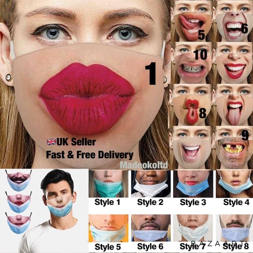 Printed funny face - funny, mask
