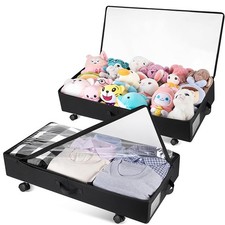 Under Bed Storage Clothes Organizer Container Drawer Rolling Bag with Wheels