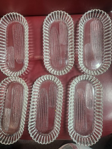 Vintage set clear glass corn - clear,