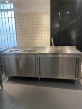 Commercial Kitchen Double Bowl Catering Sink With Storage