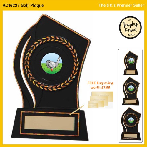 Golf presentation plaque - golf,