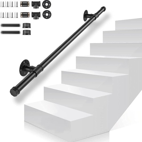 Metal stairs handrail wall - stairs,