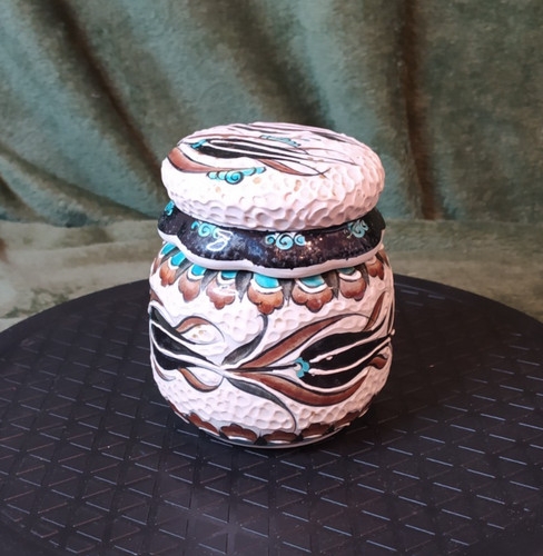 Handcrafted ceramic jar with - ceramic,