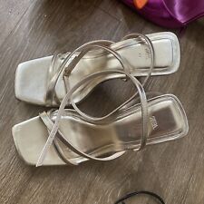 Zara Woman’s Size 7 Gold Platform Heels Open Toe Unused