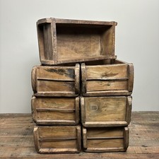 Rustic Wooden Brick Mould - Original Vintage Rustic Box - Small Crate