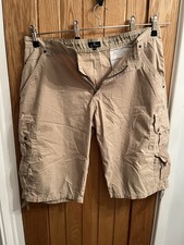 Urban Spirit Mens Stone Cargo Shorts with 9 Pockets and a size 36 in Waist