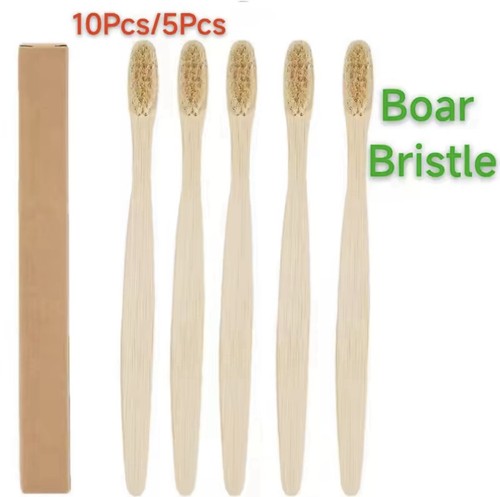 Boar bristle bamboo toothbrush - bristle,