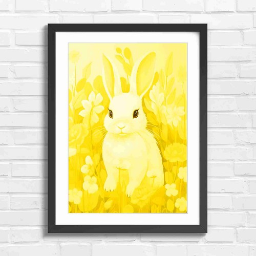 White rabbit surrounded - white,