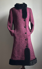 VINTAGE TWEED WOOL COAT faux