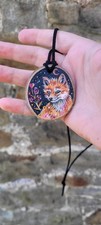 Hand painted fox wooden - painted,