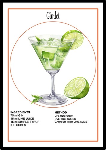 Gimlet cocktail print - gimlet,