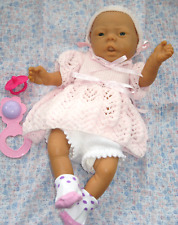 Vintage Baby Girl Doll JESMAR 16" Knit Dress Rattle Anatomically Correct Spanish
