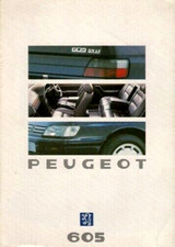 Peugeot 605 1990 UK Market Preview Foldout Sales Brochure SLi SRi SVi SV SVE 24v