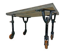 Bespoke Handmade Industrial Style Table with Cast Iron Legs