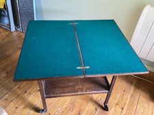 Vintage oak  metamorphic folding tea trolley, games table, green felt top