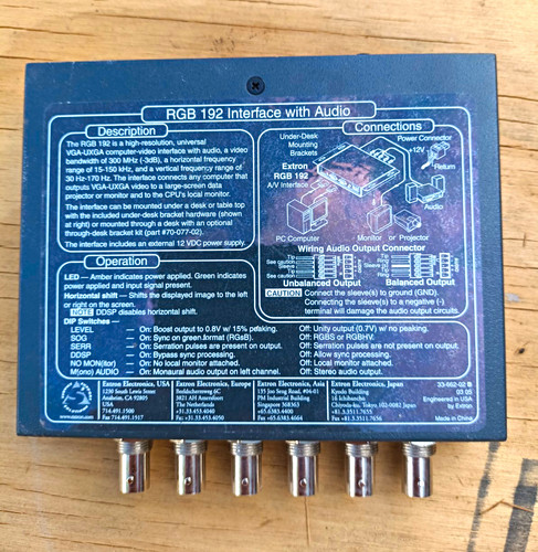 Extron rgb 192 interface - 192, with