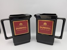 Dunhill Water Jugs Black Square Shaped - Set of Two Very Good Condition