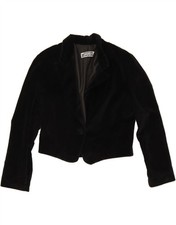 VINTAGE Womens Velvet Bolero Jacket IT 44 Medium Black Cotton DG06