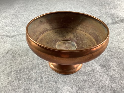 Vintage copper footed dish - footed,