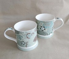 Pair Of Monsoon Home Denby Fine China Mugs 3.25" Tall