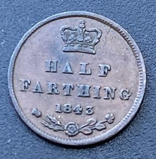 1843 Victoria Half Farthing