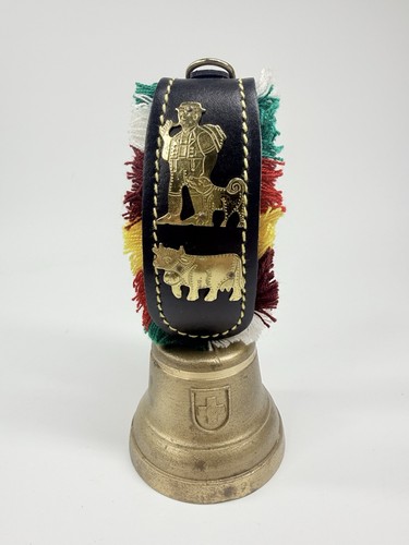 Vtg swiss brass cow - vtg,