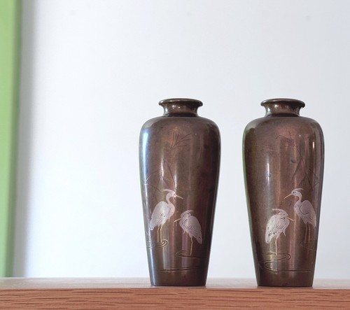 Pair japanese inlaid - a,