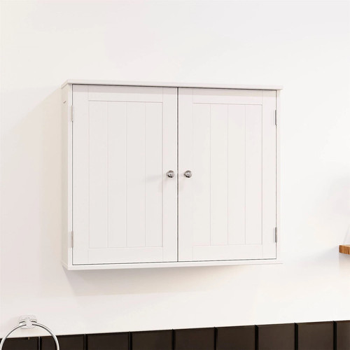 White bathroom wall cabinet - wall,