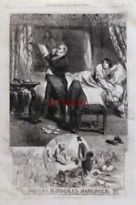 'Squire Mayduke's Daughter' by John Gilbert; Genuine Antique 1862 Print E11/G