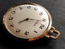 Rare Vintage Oris Gold Plated Fob Pocket Watch Mechanical Swiss Made 1970's 