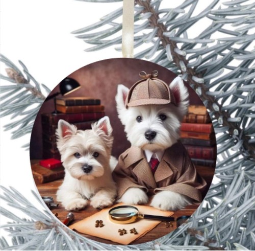 Westie dog hanging bauble gift - westie,
