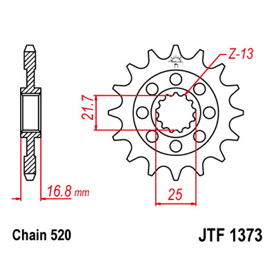 2905 steel sproket 1373 - 1373, 15t