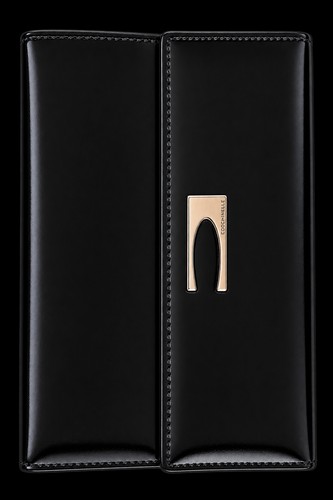 Smart black leather wallet - leather, by
