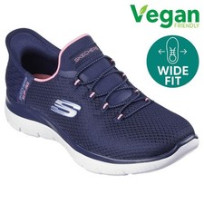 Skechers Slip Ins Summits Diamond Dream Womens Wide Fit Slip Ins Trainers Blue