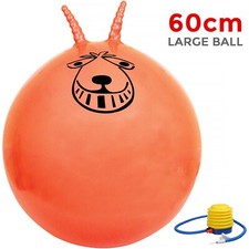 LARGE EXERCISE RETRO 60CM JUMP SPACE HOPPER TOY KIDS PARTY GAME FREE PUMP