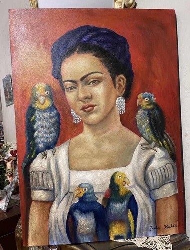 Frida kahlo signed oil - frida,