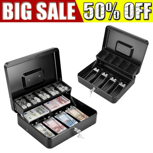 Metal cash box lockable money - metal,