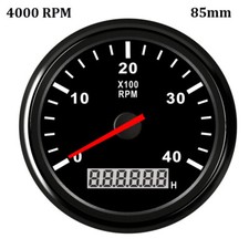 85mm Boat Tachometer Tacho Meter Gauge LCD Hourmeter Marine Car Truck 0-4000 RPM