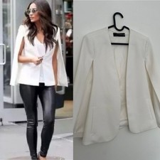 Zara Blazer White Cape Kimono