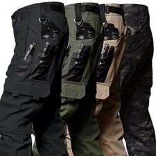 Mens Waterproof Hiking Tactical Trousers Outdoor Fishing Walking Combat Pants UK