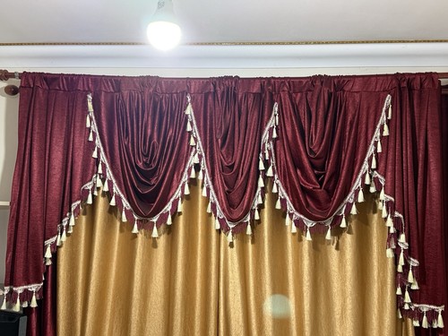 Curtains gold and meroon - gold,