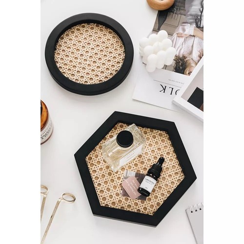 Hexagon black wood and natural - hexagon,