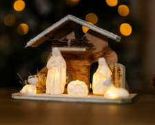 Christmas LED Nativity Scene Decoration Light Up Manger Xmas Home Decor Jesus