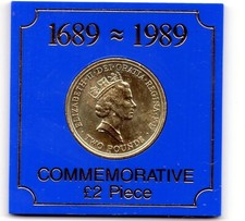 1989 Two Pound £2 Coin Tercentenary Of The Bill Of Rights Brilliant Uncirculated