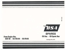 BSA Parts Manual Book 1965 C15