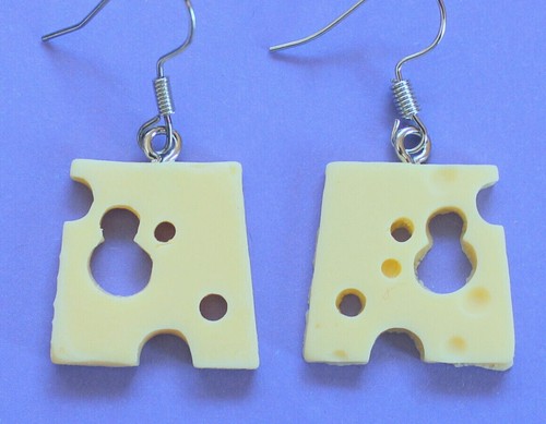 Cheese earrings swiss - earrings,swiss,